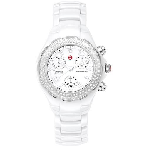 Michele Tahitian White Ceramic Watch