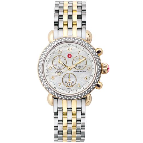 Michele Two Tone Diamond Watch